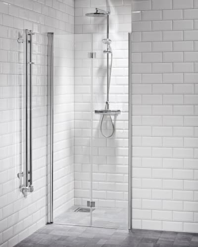 Alterna Lusso Vikdörr 70 med Härdat Säkerhetsglas och Justerbar Väggprofil RSK 7333574