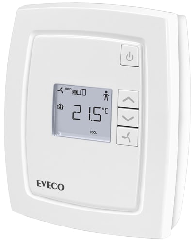 EVECOLVR3 LUFTVÄRMARSTYR, EC-FLÄKT, 230V, MODBUS Styrenhet med Display Vit RSK 6704695