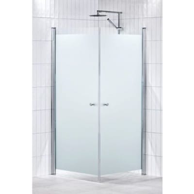 Alterna Lusso Duschhörna 80x90 cm, rak, 6 mm härdat frostat glas, med knopp RSK 7329518