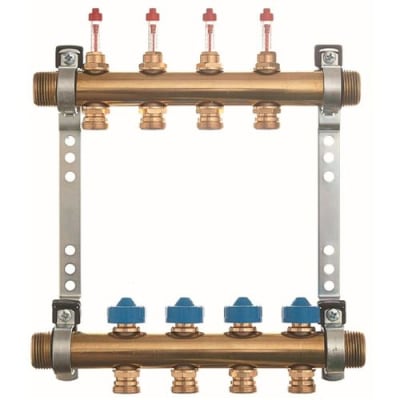 ROTH Golvvärmefördelare G25 med flödesmätare, utvändig gänga