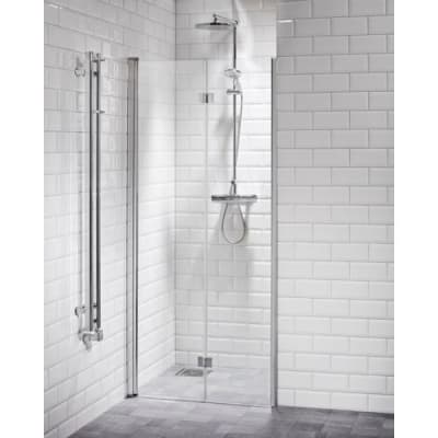 ALTERNAT Duschvägg Lusso Vikdörr 80, 6 mm säkerhetsglas, förkromade gångjärn