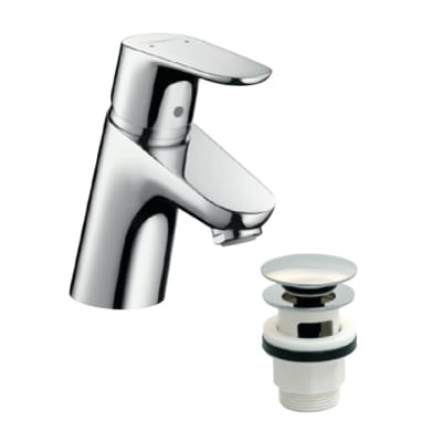 Hansgrohe Focus 70 Tvättställsblandare med Push-Open Ventil, Förkromad