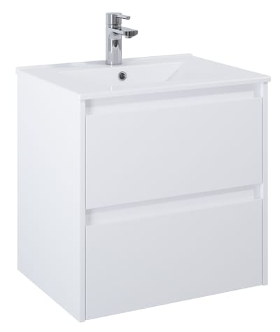 Möbelpaket KOMMOD LUXOR 60 CM VIT MATT MED ARIELLA TVÄTTSTÄLL PORSLIN ALTERNA