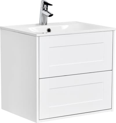 Möbelpaket KOMMOD GABRIELLA 60 CM KOMPAKT VIT MATT MED ARIELLA TVÄTTSTÄLL MINERALKOMPOSIT ALTERNA