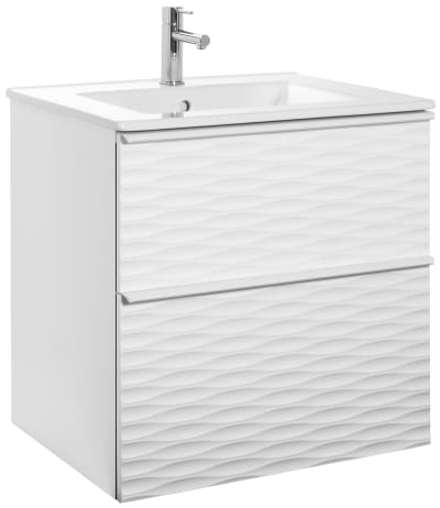MÖBELPAKET ISELLA AQUA WAVE 60 VIT MATT, HANDTAG VITT MATT, TVÄTTSTÄLL PORSLIN ALTERNA