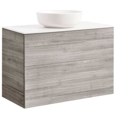 ALTERNA Möbelpaket 90 cm Isella med bänkskiva & tvättställ, rund vit 415 mm