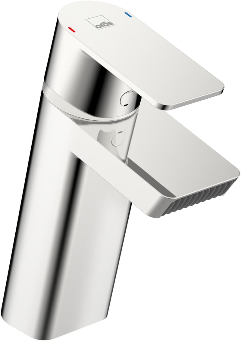 Oras Stela 4810F tvättställsblandare — framifrån med krom finish och 1-grepps design