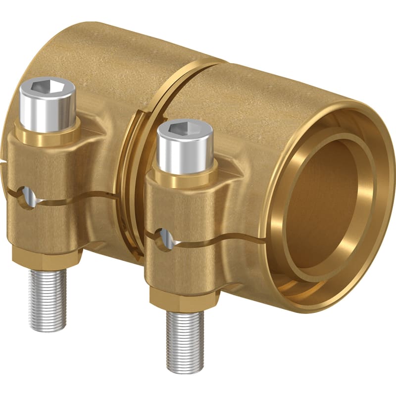 Uponor Rak rörskarvkoppling — framifrån, mässing 90x8,2 mm PN6