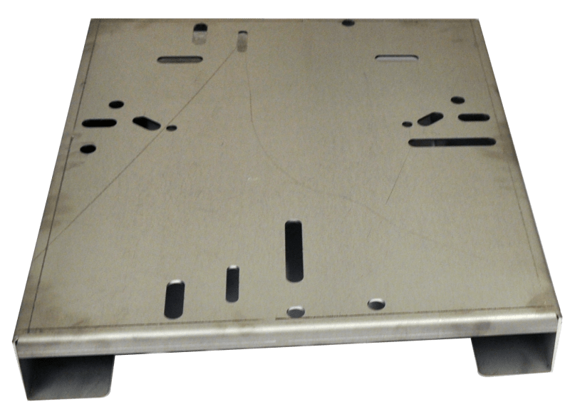 Wilo Fotplatta typ 4B — rostfritt stål montagetillbehör 800x600x100 mm framifrån