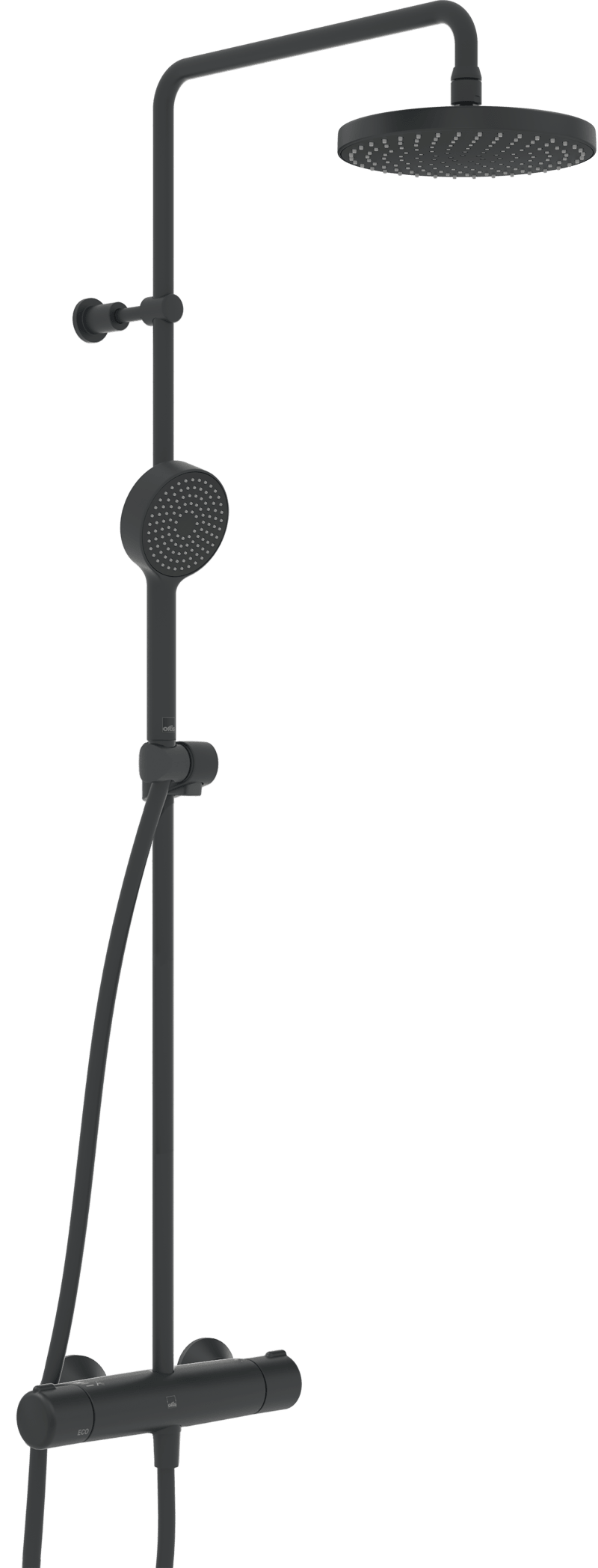 Oras Nova Rain 7402-33 Takduschset Ø200mm Matt Svart - RSK 8283130 bild 1
