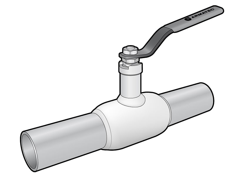 Armatec kulventil AT 3591-20 i stål — framifrån