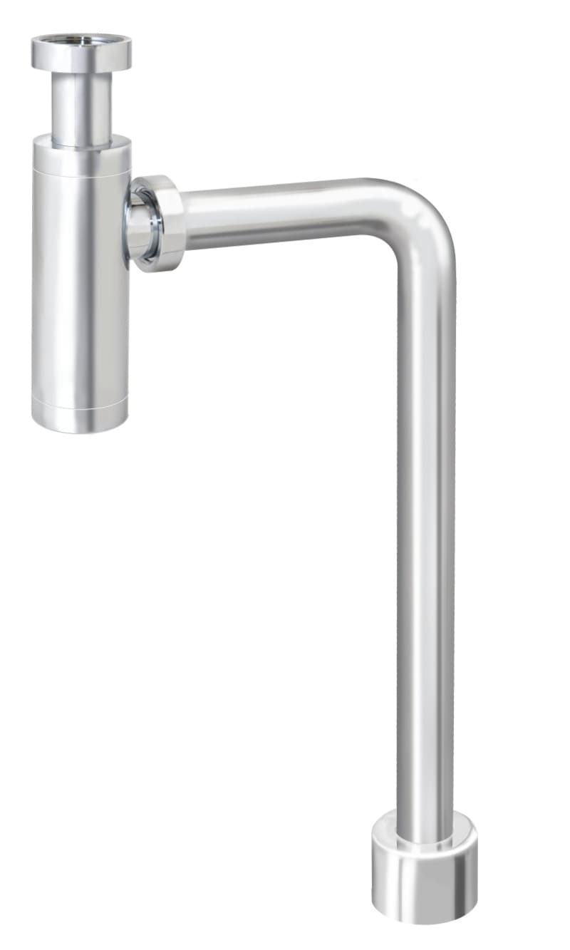 Gustavsberg Kromad Golvvattenlås 32x705mm - L-Rör Tvättställ - RSK 8075531, RSK 8075531
