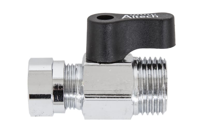Altech Minikulventil G15x15 förkromad — framifrån