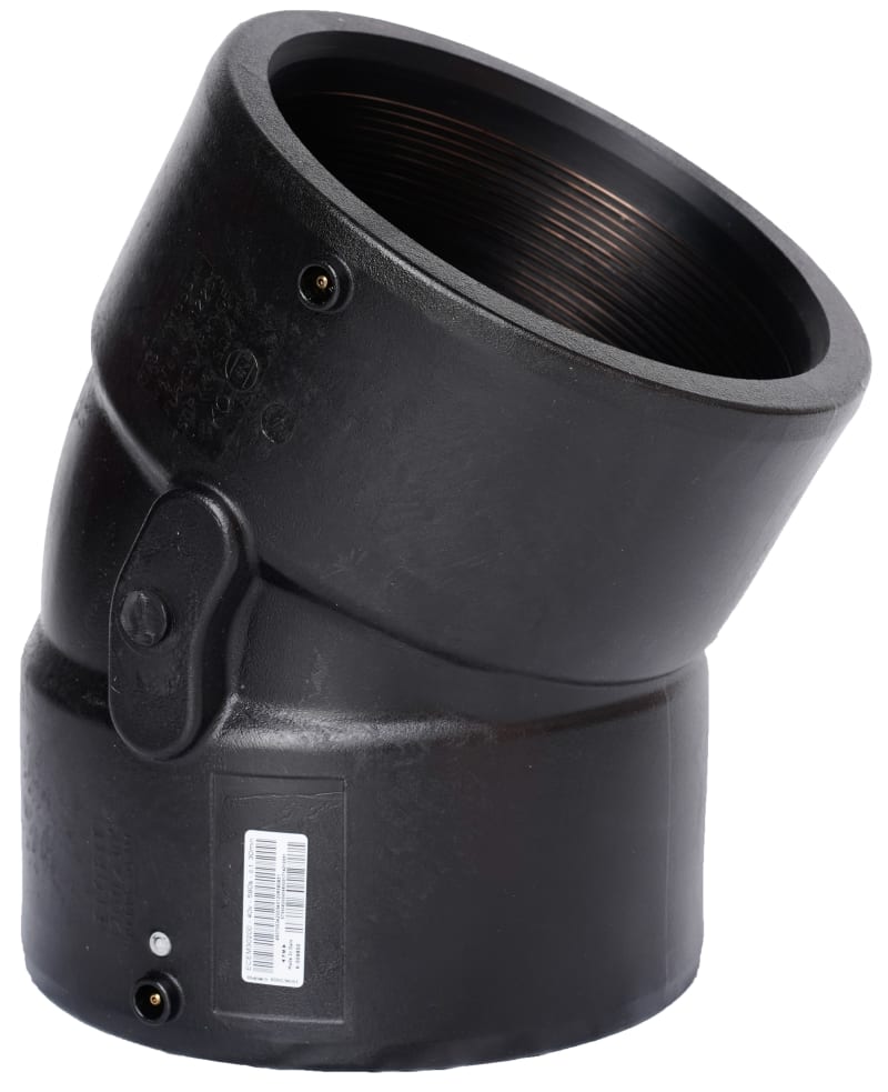 Elofit Elsvetsböj 160mm 30° PE100RC — framifrån