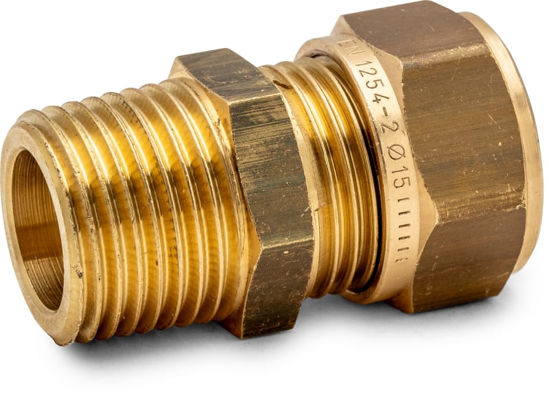Altech Klämringskoppling 12mm x R15 Rak Mässing - RSK 1965564, RSK 1965564