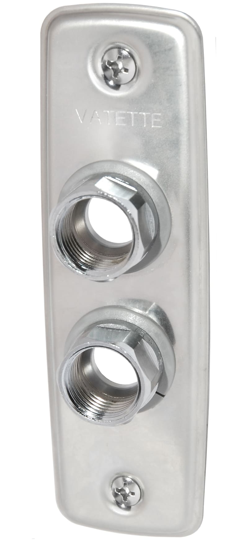 Vatette väggbricka 2-rör 15x25mm mässing förkromad framifrån, RSK 8550650