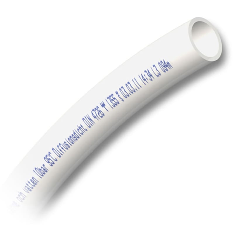 LK UNI X16 Kombirör — vit pexrör 16x2,0mm för dricksvatten, framifrån