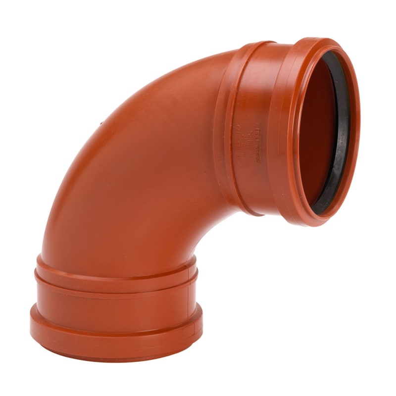 Uponor PP Böj 110 mm 88,5° Muffad - Utomhusavlopp Rödbrun - RSK 2353973, RSK 2353973