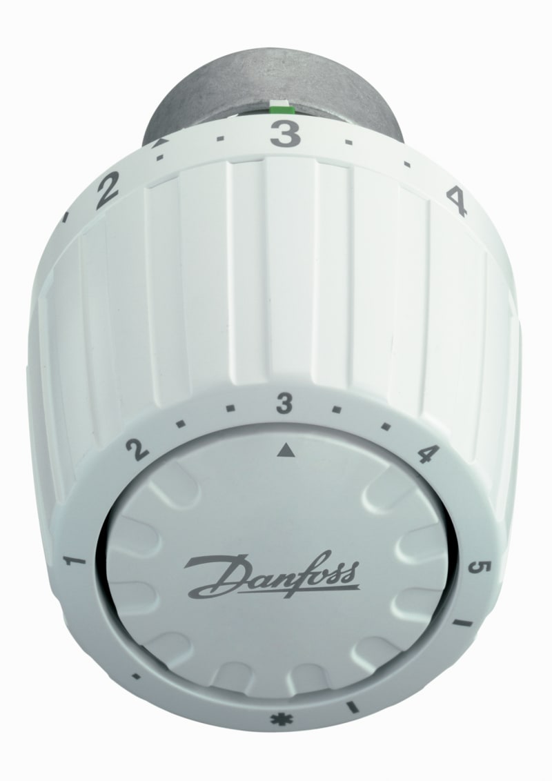 Danfoss regulatordel RA/VL 2950 termostat framifrån — vit, RSK 4819050