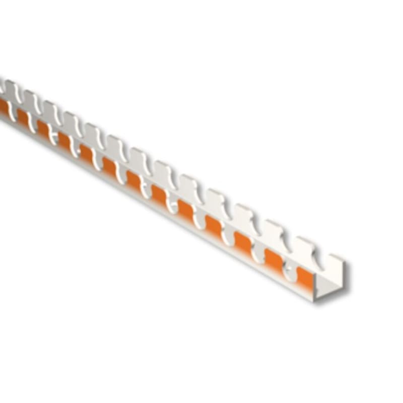 LK Universalrör Golvvärmelist — vit stållist 12x1200mm framifrån