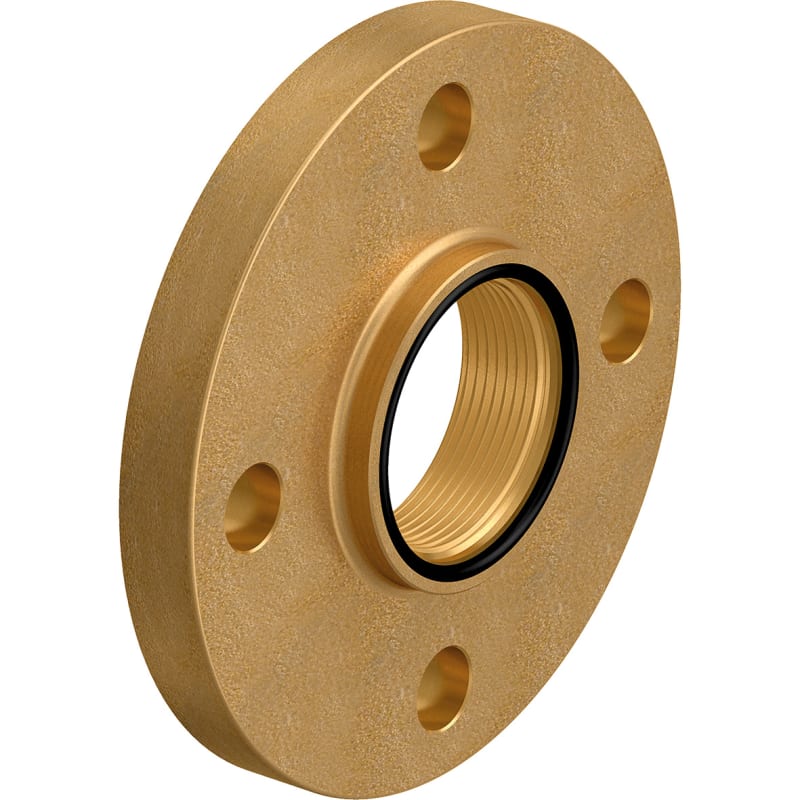Uponor Mässingsfläns F25/4-85/G1 — framifrån med invändig gänga
