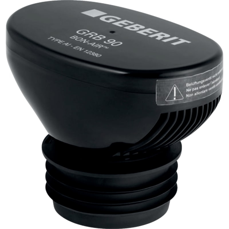 Geberit Vakuumventil Silent-db20 - Tyst Avloppssystem, Svart Plast, 110 mm | VVS | RSK 3350917, RSK 3350917