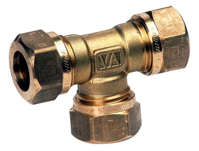 System Vatette T-koppling 28mm Mässing PN16 - För Prisol/PEX - RSK 1942879, RSK 1942879