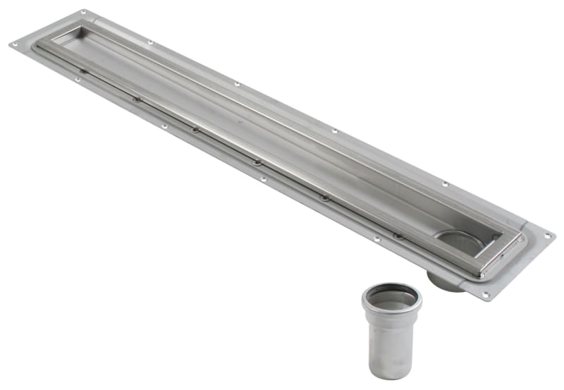 Blücher golvränna rostfritt stål 800mm framifrån med bottenutlopp