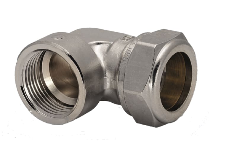 VSH Super vinkelkoppling 12mm x R15 förkromad framifrån