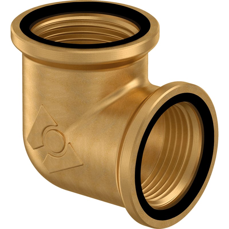 Uponor Mässingkoppling vinkel G1-G1 — framifrån, RSK 2410618
