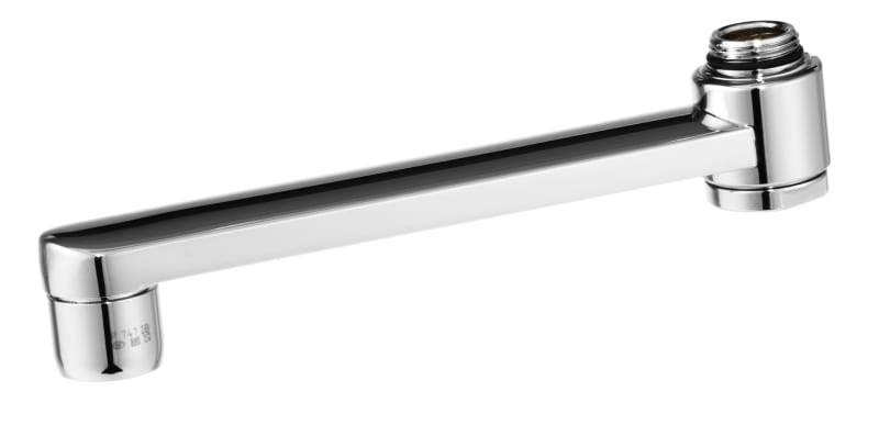 Gustavsberg utloppspip 350mm förkromad mässing — framifrån