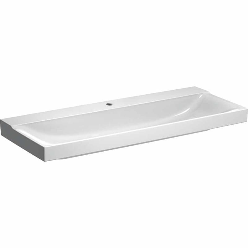 Geberit Xeno² tvättställ — vit porslin 120 cm framifrån