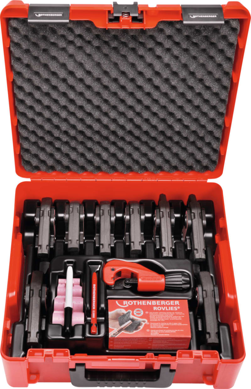Rothenberger MaxiPro pressbackset för kopparrör 1/4"-1.1/8" framifrån
