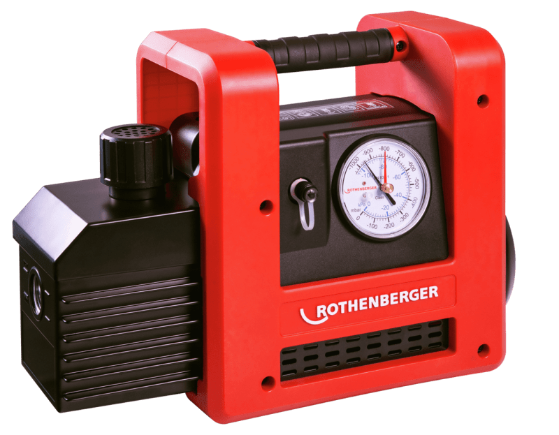 Rothenberger vakuumpump R32 9.0 framifrån med displaypanel