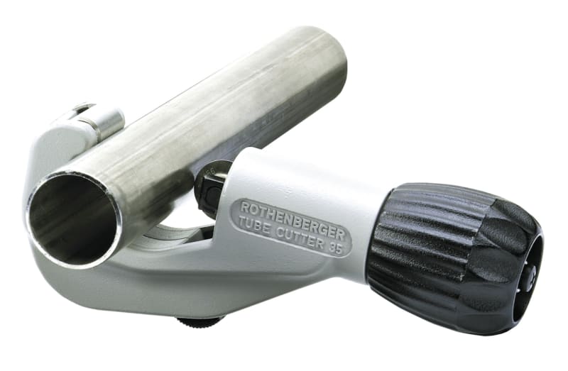 Rothenberger rörklippare 42 Pro — framifrån med skärblad och handtag