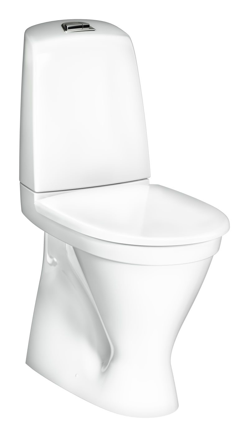 Toalettstol Nautic 1546 HF, golvstående, hög sitthöjd, Hygienic Flush 2/4L bild 1