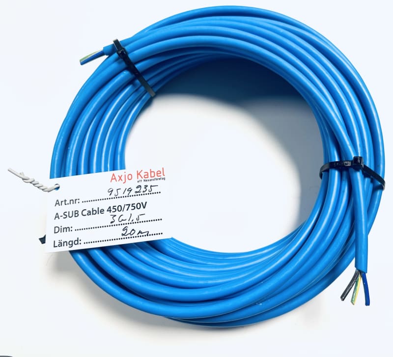 Kabel SQ H07RN-F 3x1.5mm² 20m för Grundfos SQ/SQE, AXJO KABEL bild 1