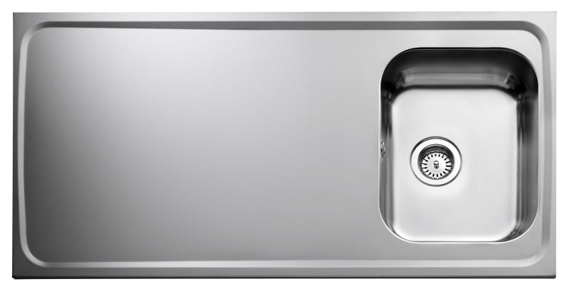 Vändbar heltäckande diskbänk AF12-KV rostfri med avrinning 1200x600x30 mm bild 1