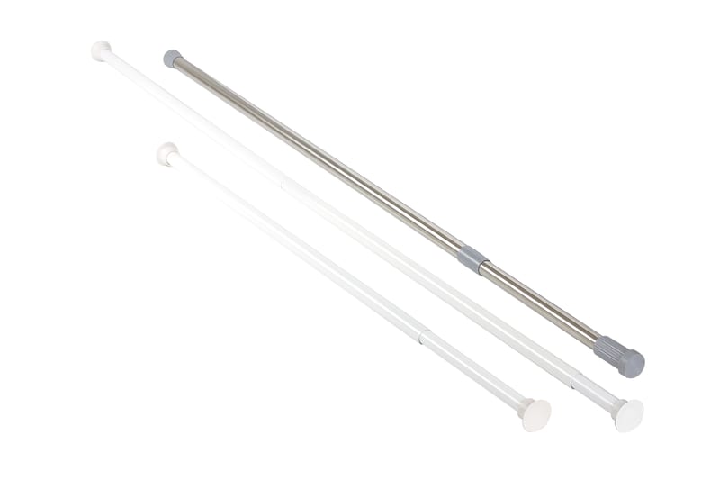 Arrow duschdraperistång Safir 220 — vit aluminium expanderstång framifrån, RSK 8207302