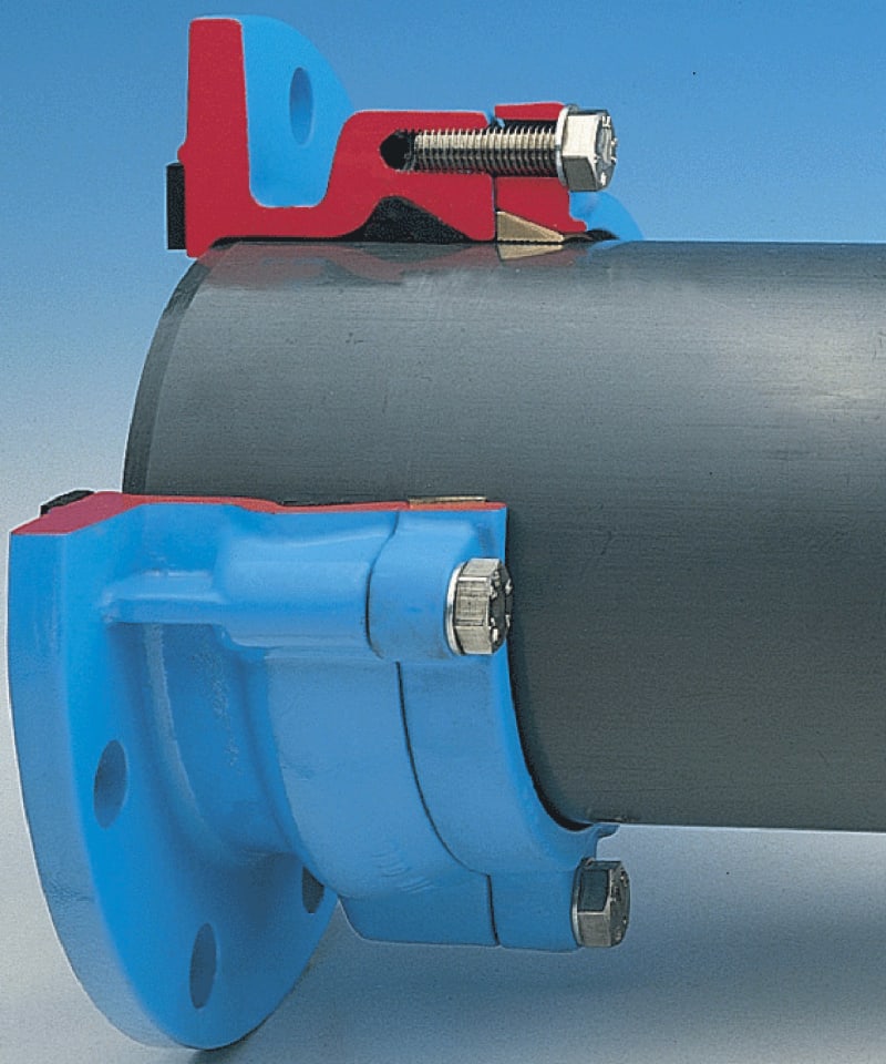 Industri Belos AB Flänskoppling Hawle nr0400 RSK 2440406 framifrån