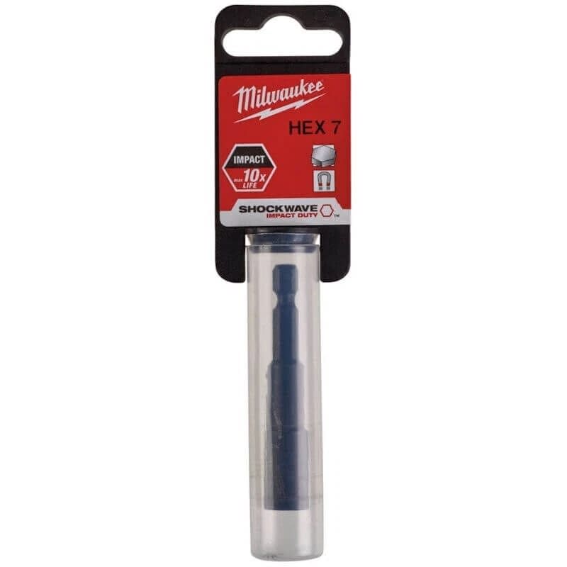 Milwaukee bitshylsa MAG SHOCKWAVE HEX7 65mm — framifrån