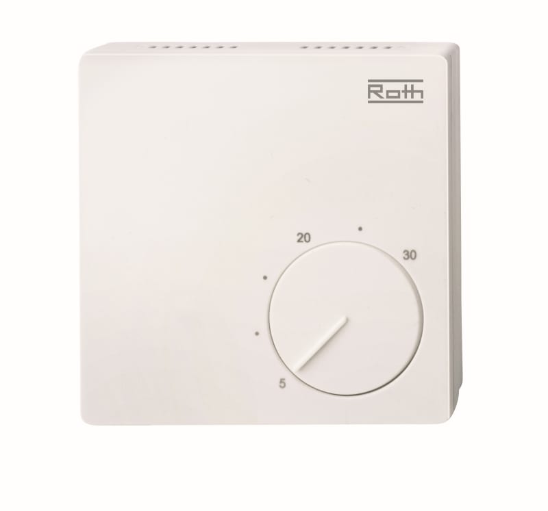 Roth Basicline Rumstermostat Trådbunden för Golvvärme 24V AC Vit bild 1