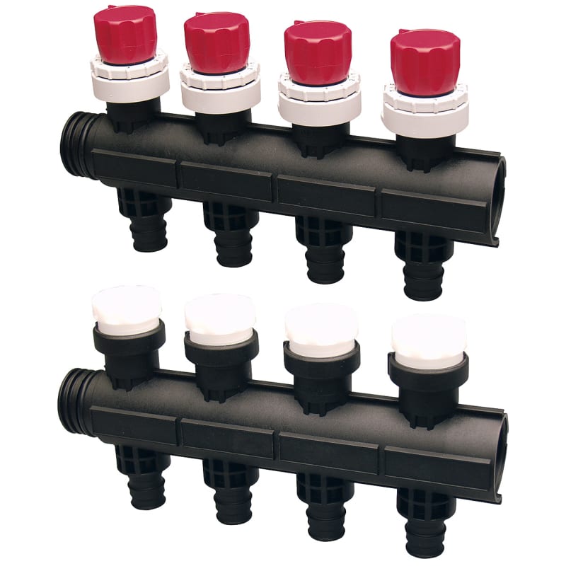 Uponor Vario PLUS Fördelare Q&E 4x20x2,0 golvvärme framifrån