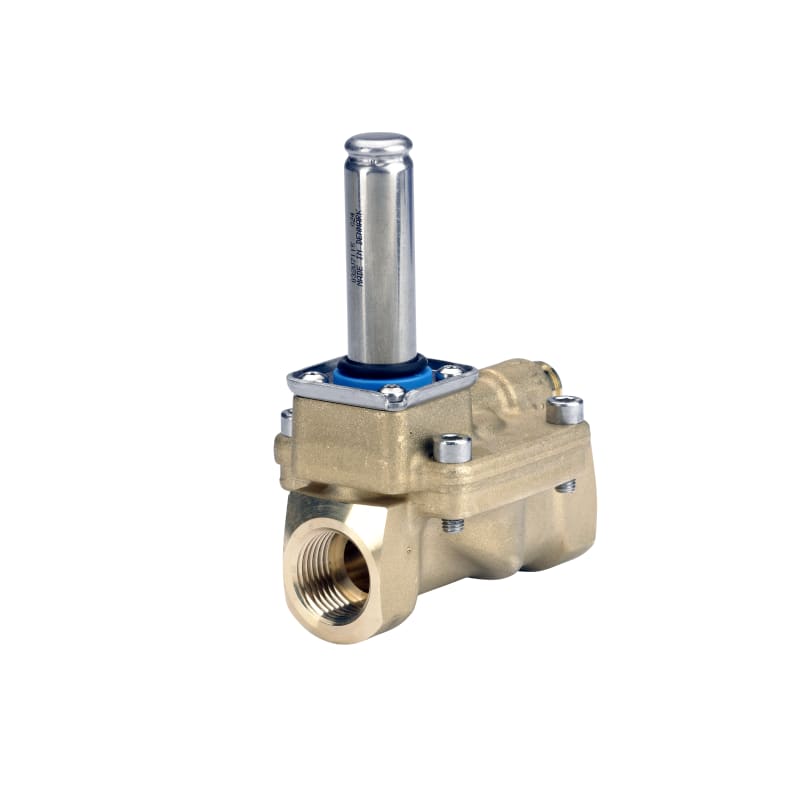 Danfoss magnetventil EV220BW 25B NC — framifrån med anslutningar