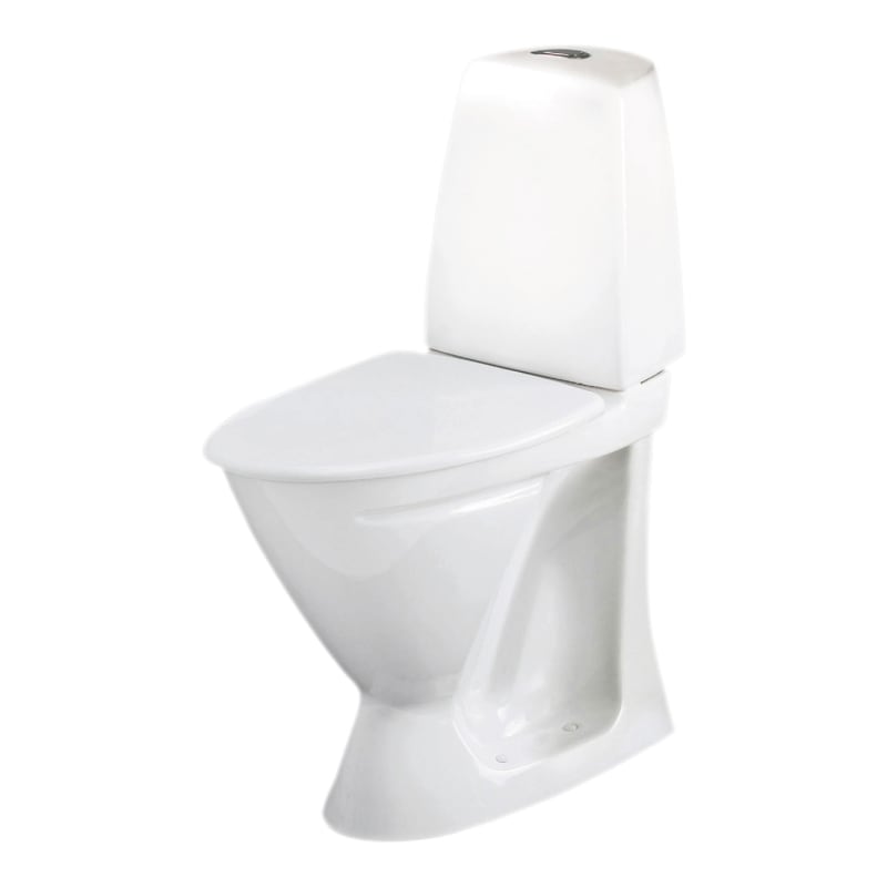 Ifö Sign WC-stol vit — framifrån med dubbelspolning 2/4L