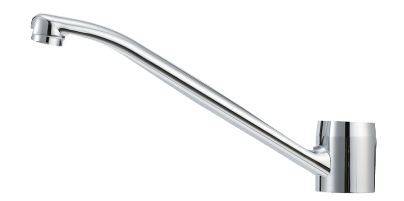 Utloppspip, MORA TEMP, svängbar 120°, förkromad, längd 230mm bild 1