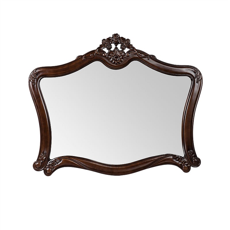 VESANI Ottawa Badrumsspegel 150x95 cm - Fransk Stil Mörkbrun Träram - SPEOTT160MB bild 1