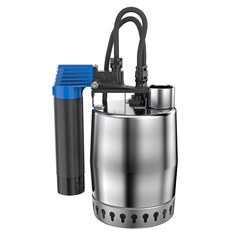 Grundfos dräneringspump KP150-AV-1 rostfri — framifrån med nivåbrytare