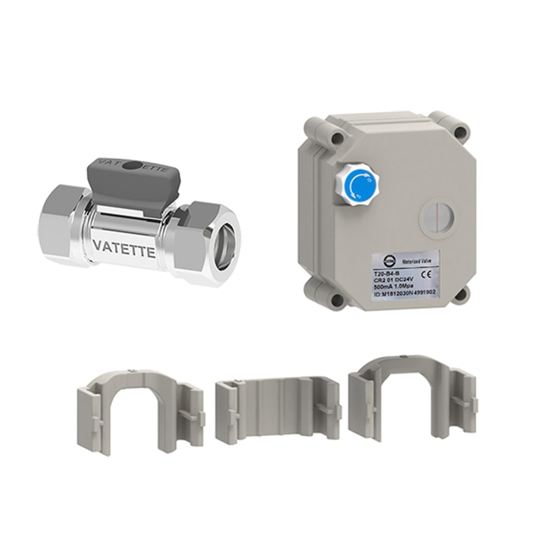System Vatette Drivmotor — framifrån med kulventil V6 Dy15x15