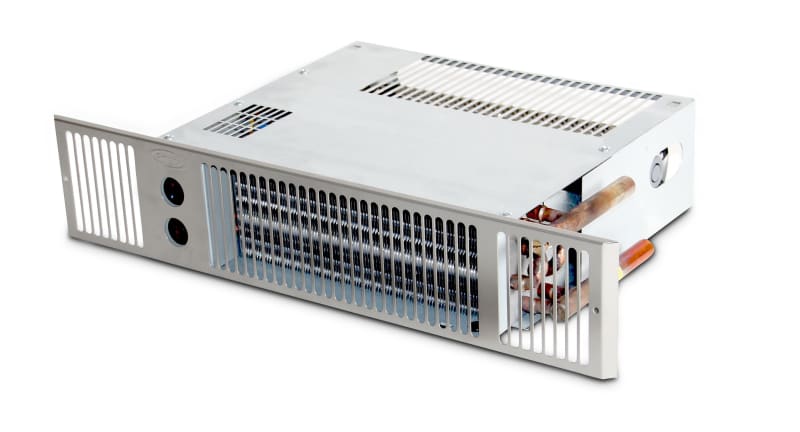 EVECO Fläktkonvektor SpaceSaver 35W — framifrån grå rostfri